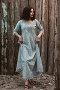 Aasmaan Pom-Pom Kurta Dress in Powder Blue — view 1