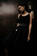 Amavas Belted Skater Midi in Black — view 1