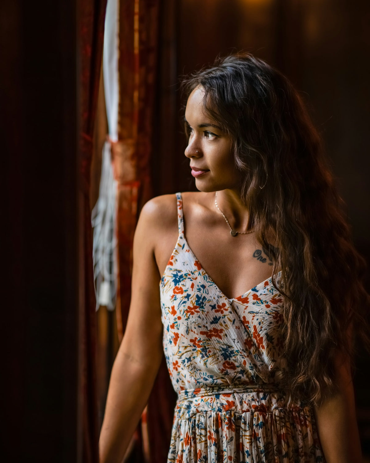 Bahaar Floral Slip Maxi in Ivory Floral — view 1