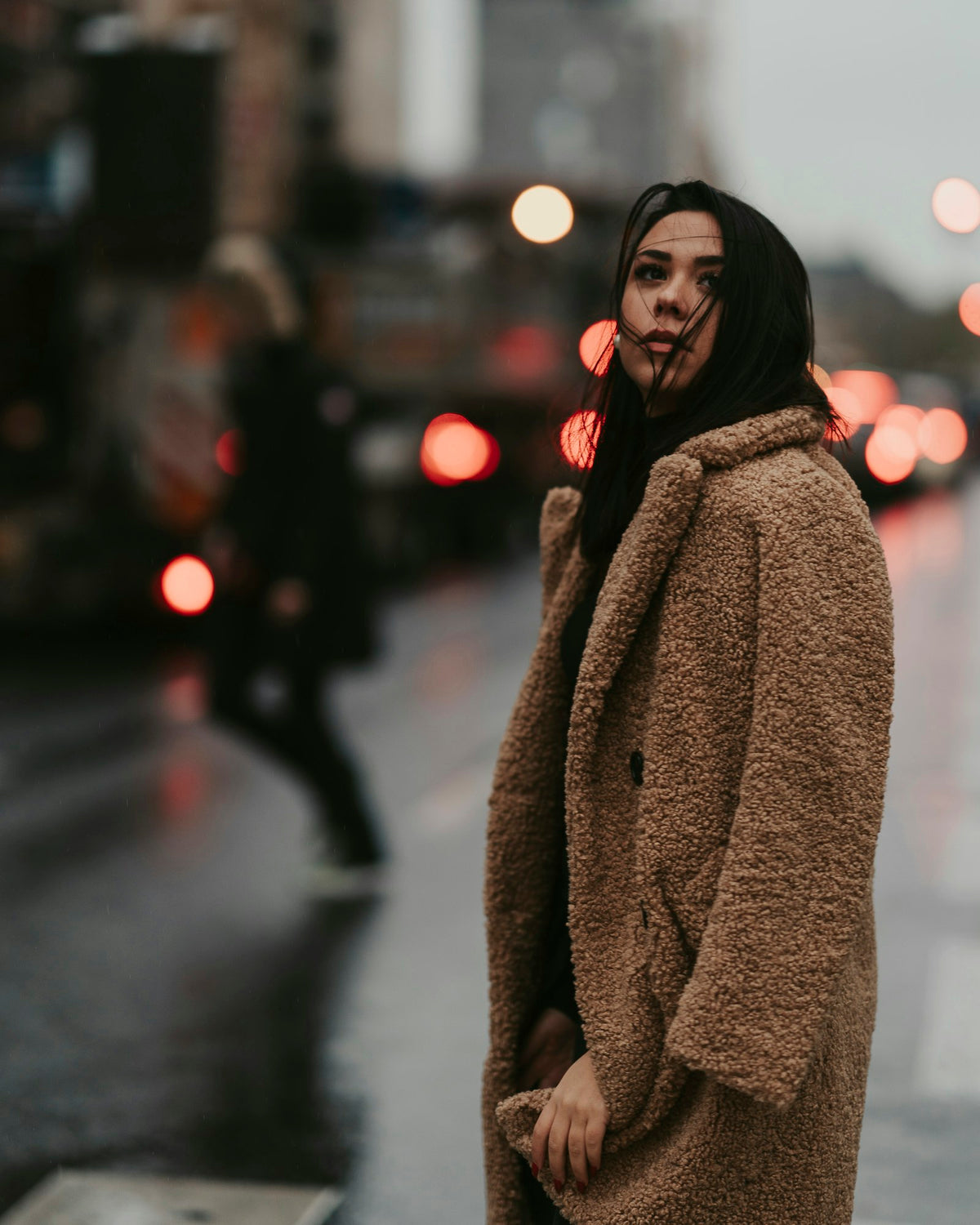 Bhoora Teddy Longline Coat in Brown — view 1