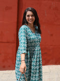 Firoza Block-Print Midi in Teal — view 1