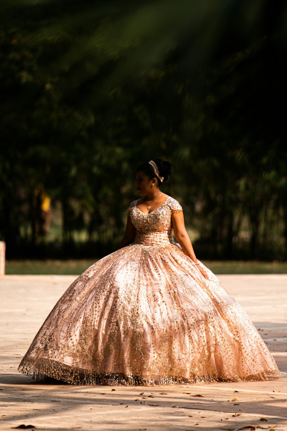 Gulabi Sona Ball Gown in Rose Gold — view 1
