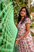Gulbahar Floral Midi in Red White — view 1