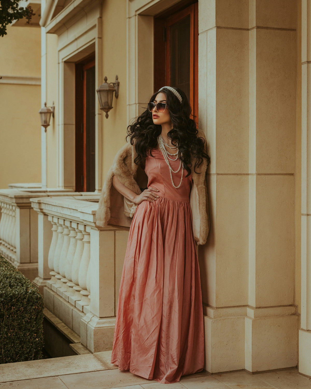 Gulkand Embroidered Maxi in Dusty Rose — view 1