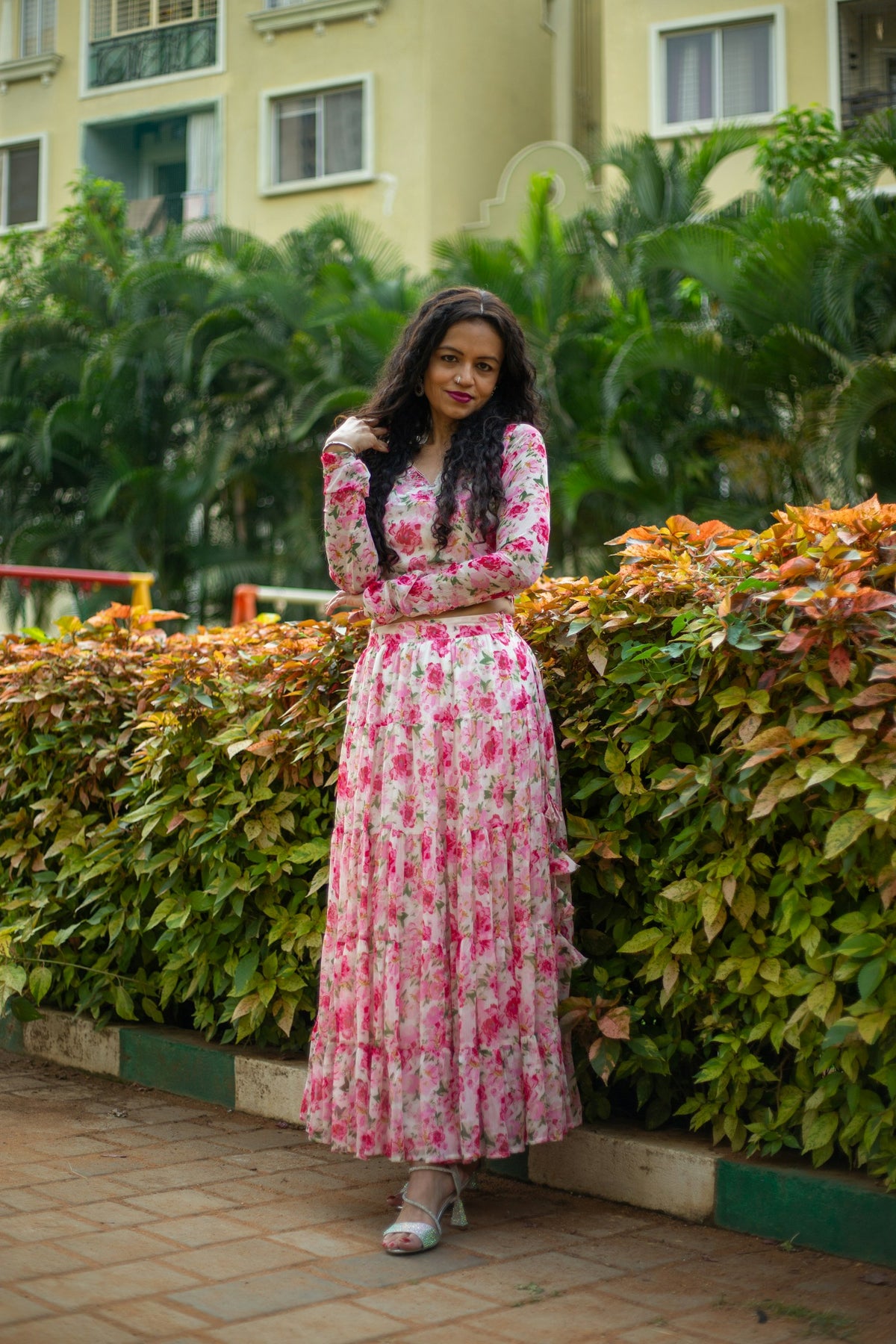 Gulmohar Floral Maxi in Pink Floral — view 1