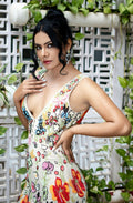 Gulshan Floral Plunge Maxi in Ivory Floral — view 1