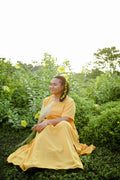 Haldi Satin Maxi in Yellow — view 1