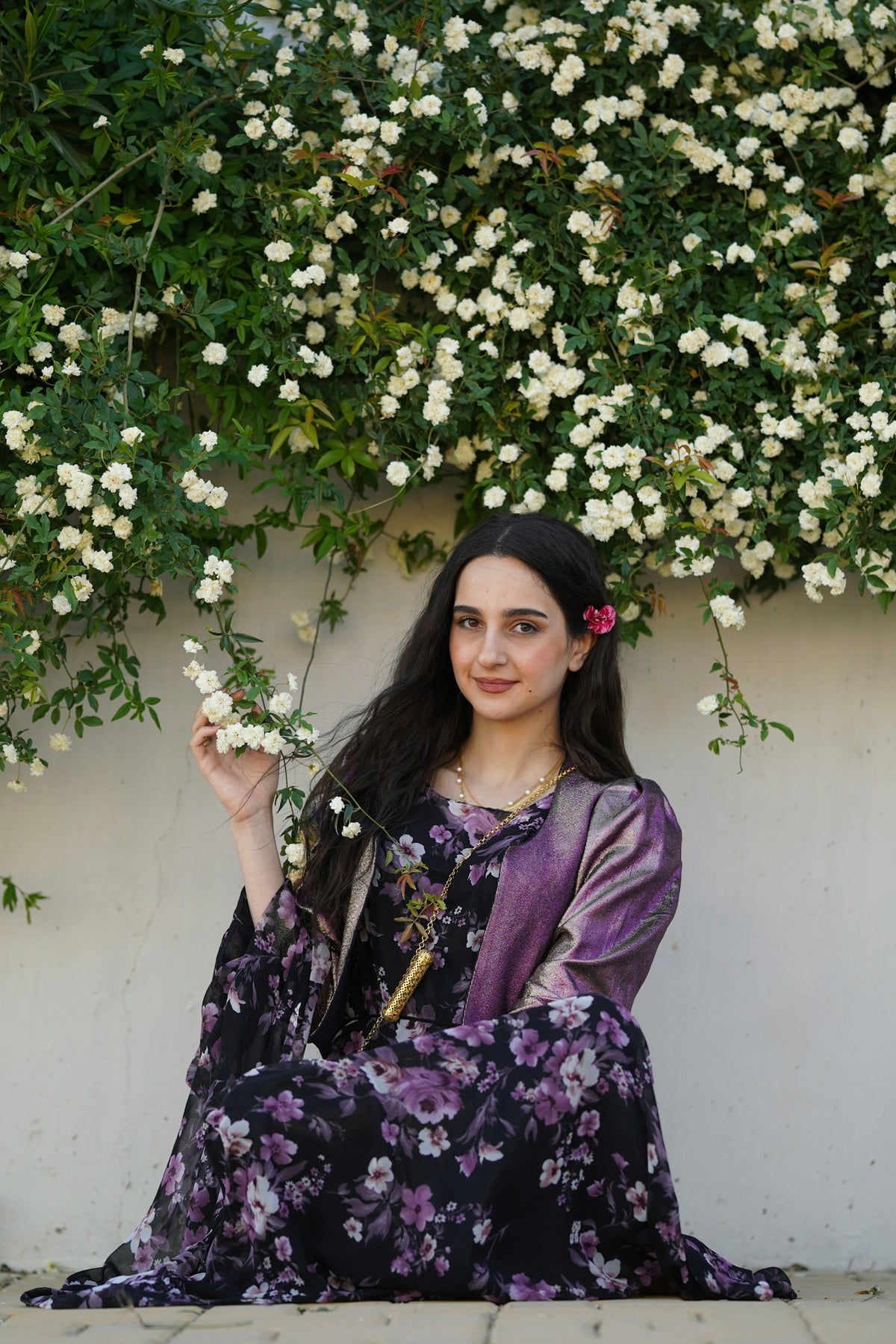 Jamuni Garden Maxi in Purple Floral — view 1