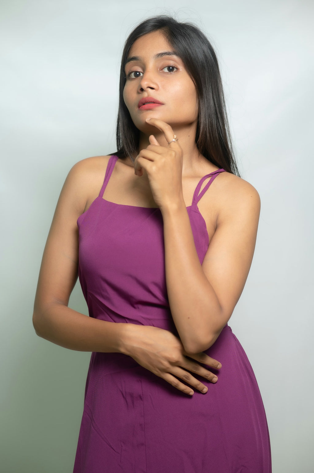 Jamuni Strappy Slip Maxi in Purple — view 2