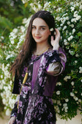 Kalyani Floral Kimono Maxi in Purple Floral — view 1