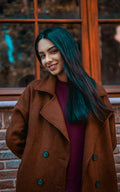 Kathai Double-Breasted Coat in Chestnut — view 1