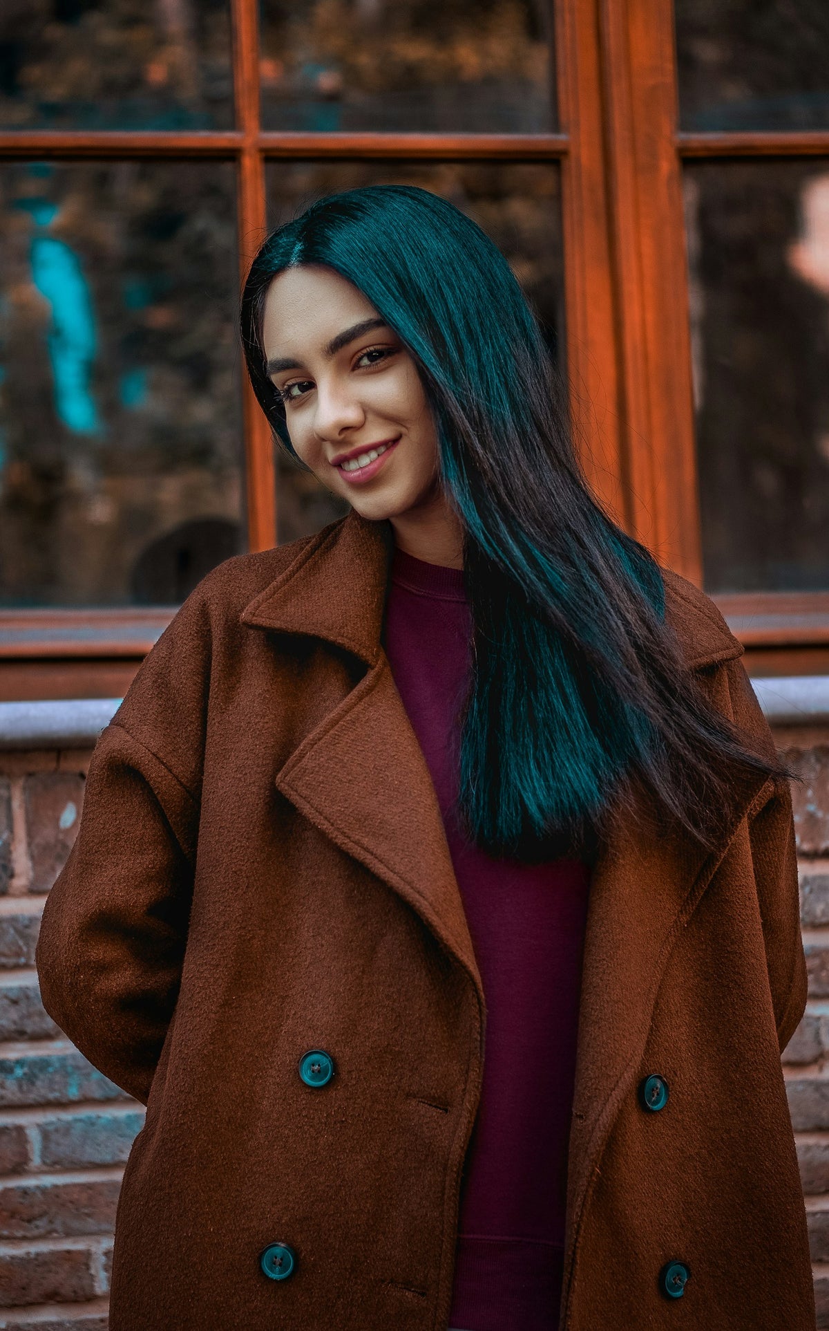 Kathai Double-Breasted Coat in Chestnut — view 1
