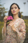 Kesar Floral Kaftan Dress in Peach Floral — view 1