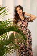 Kesar Kalamkari Shirt Maxi in Black — view 1