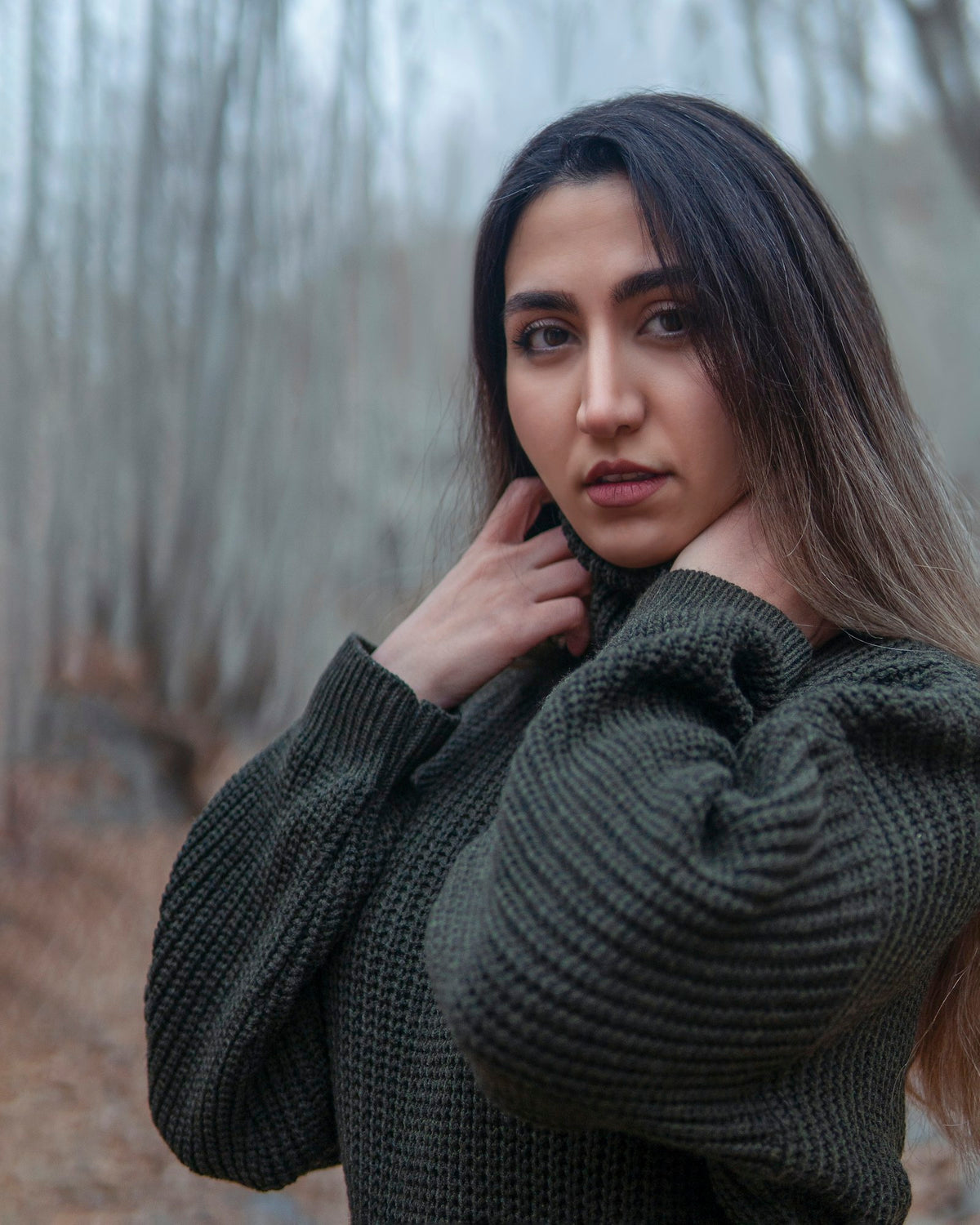Koyla Chunky Knit Sweater in Charcoal — view 1