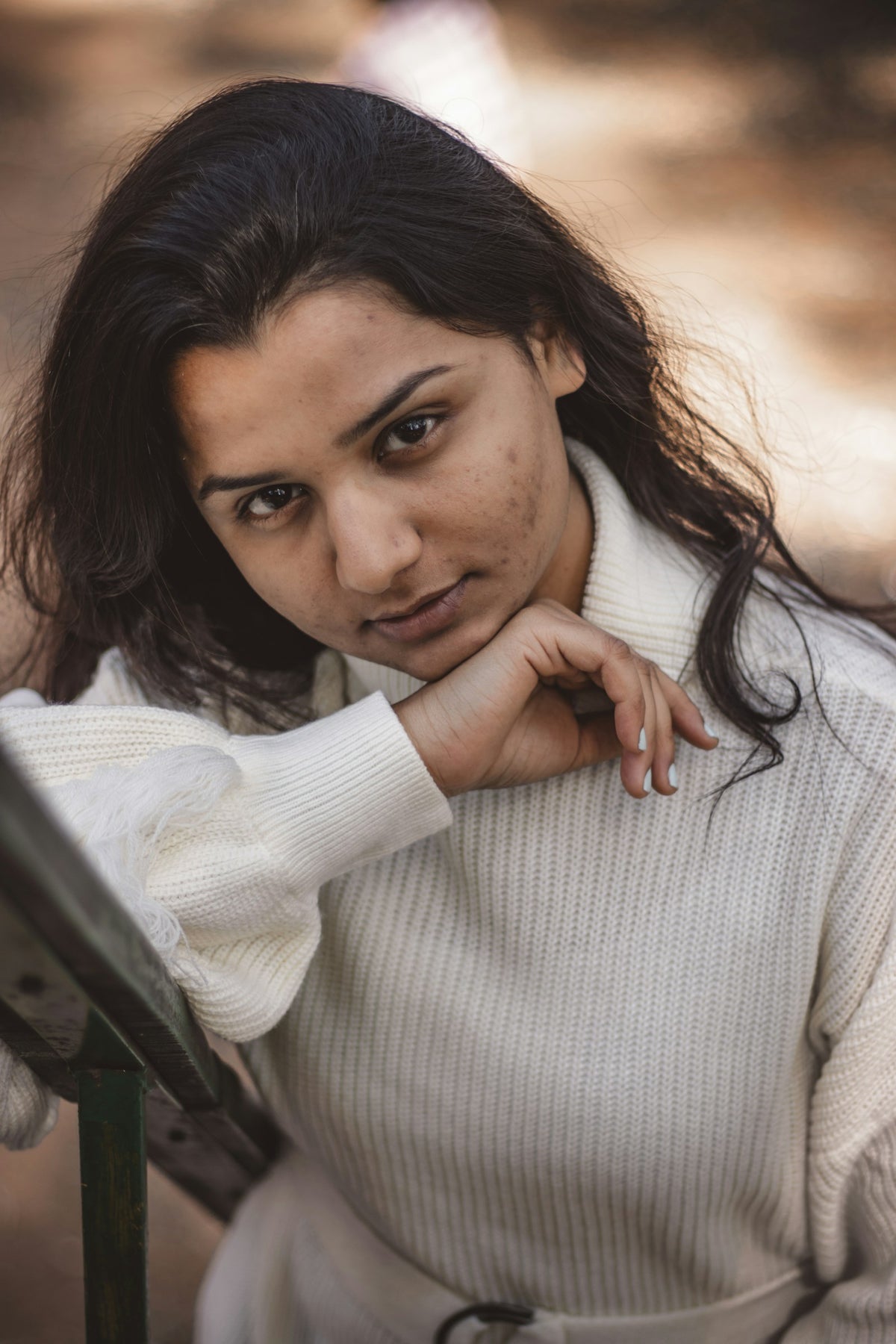 Malai Oversized Knit Sweater in Cream — view 1