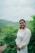 Moti Lucknowi-Embroidered Midi in White — view 1