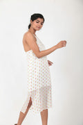 Moti Printed Slip Midi in Ivory — view 1