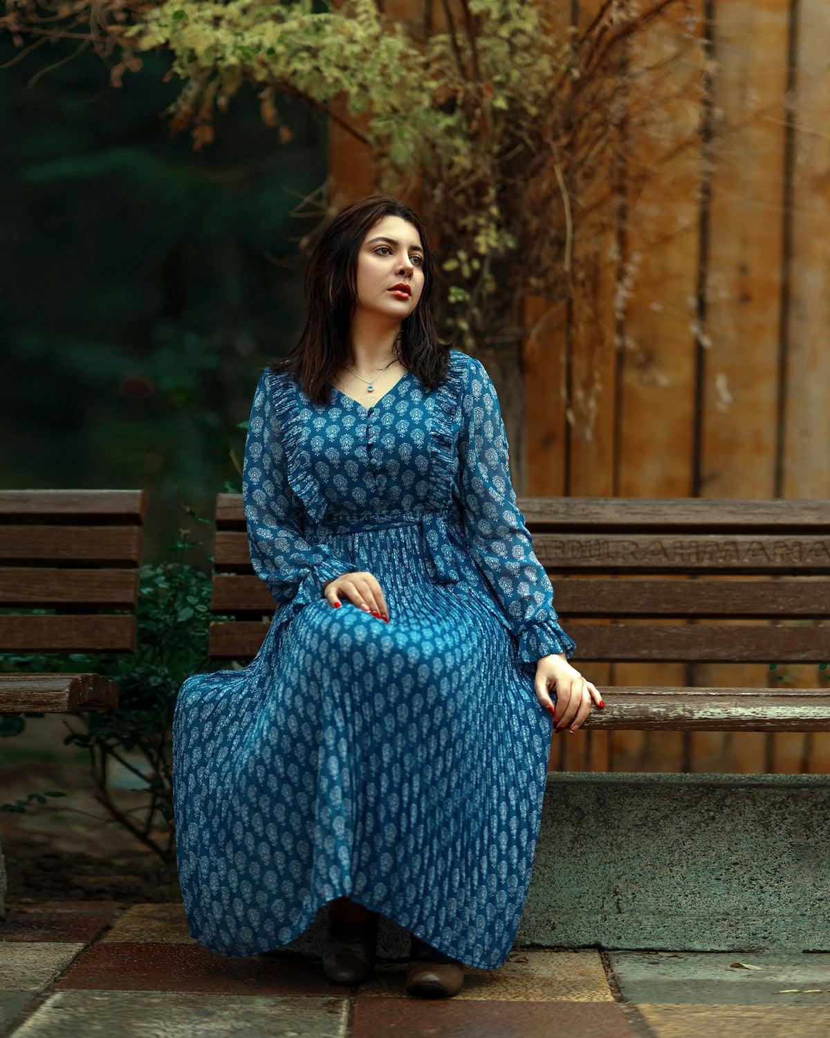 Neel Butti Wrap Maxi in Blue — view 1