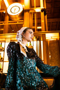 Neelam Sequin Blazer Dress in Teal — view 1