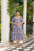 Neelambari Tiered Boho Midi in Lavender Blue — view 1