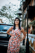 Patang Floral Wrap Dress in Ivory Floral — view 1