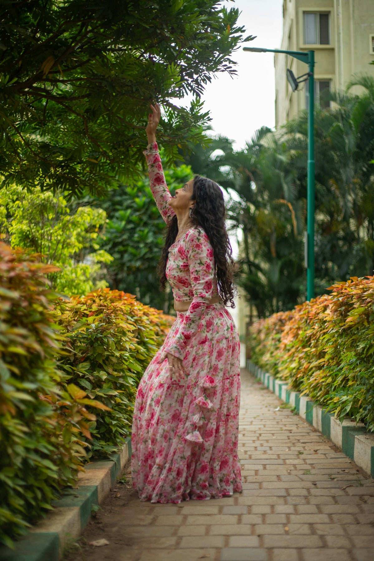 Phoolwari Floral Maxi in Pink Floral — view 1