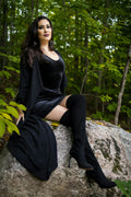 Raat Velvet Wrap Dress in Black — view 1