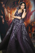 Raatrani Embroidered Ball Gown in Midnight Purple — view 1