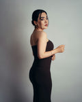 Saaya Strapless Bodycon Midi in Black — view 1