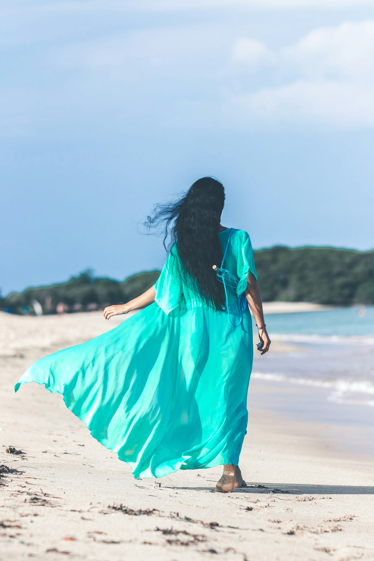 Samundar Flowing Beach Maxi in Turquoise — view 1