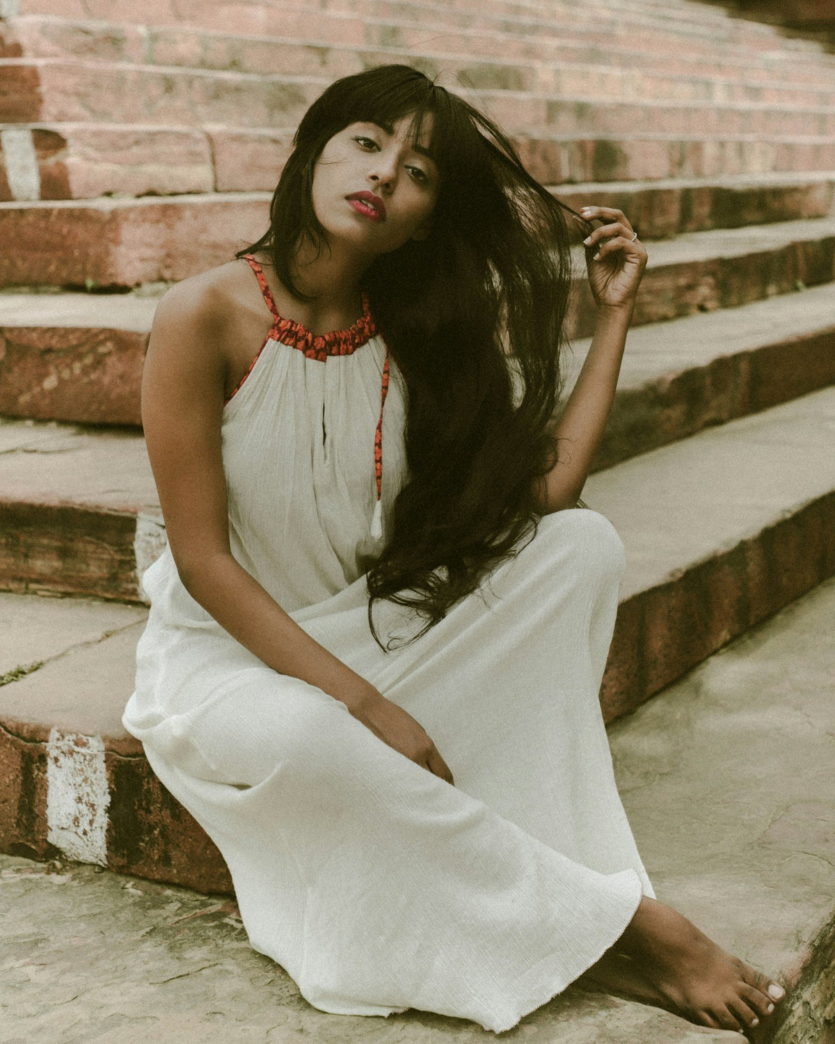 Shubhra Halter Maxi in Ivory — view 1