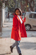 Sindoor Wrap Coat in Red — view 1