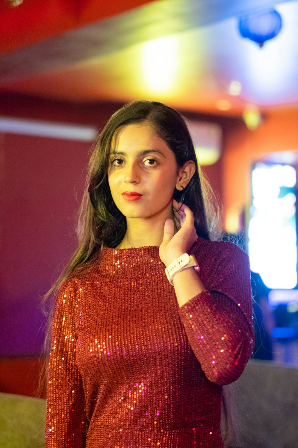 Sitara Sequin Bodycon Dress in Copper — view 1