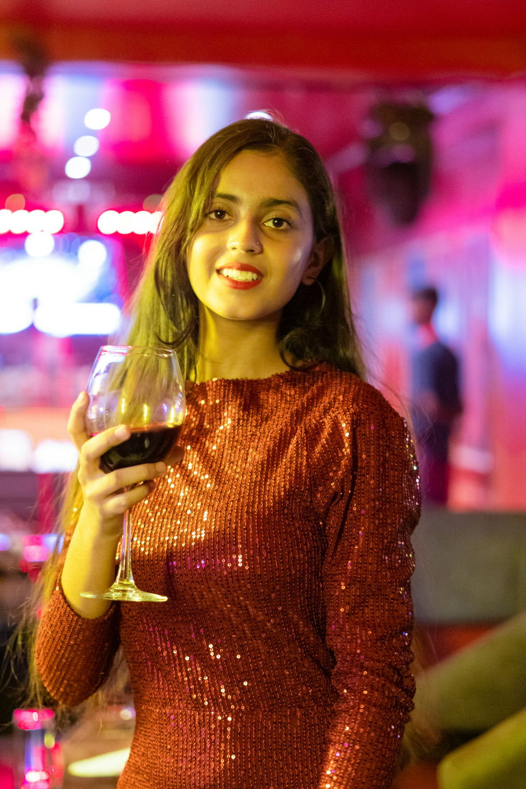 Sitara Sequin Bodycon Dress in Copper — view 2