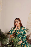 Van Emerald Floral Wrap Dress in Emerald — view 1